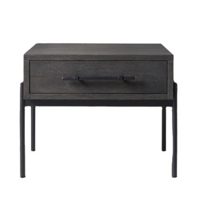 China Modern Contemporary Oak Gray Nightstand Storage End Table Top Customization for sale