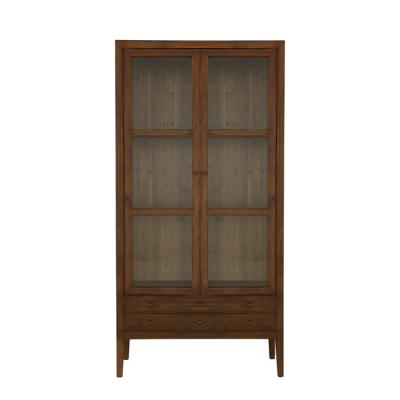 China Traditional Vintage Rustic Tall Reclaimed Solid Wood Display Cabinet for sale