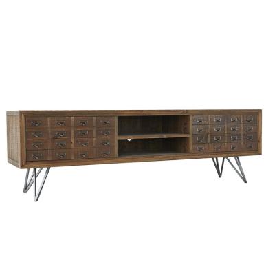 China Traditional Rustic Vintage Antique Wood Recycled Metal TV Cabinet for sale