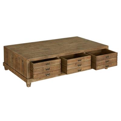 China (Other) adjustable rustic repurposed solid wood coffee table with drawers for sale