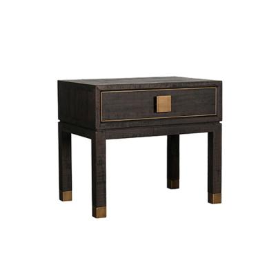 China Customization recycled wood black fir end side table with drawer for sale