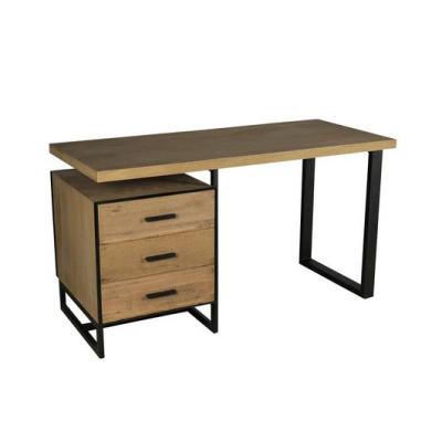 China Traditional Vintage Old Industrial Recycled Oak Metal Desk Table for sale