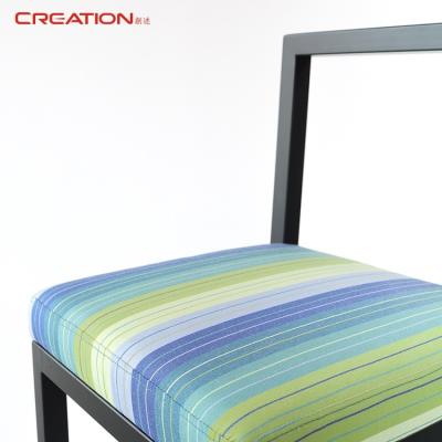 China Modern Design Hotel Rainbow Fabric Square Solid Dining Bar Chair For Hotel Restaurant for sale