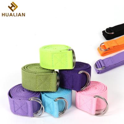 China HUALIAN Gym Fitness Goods High Quality Custom Yoga Strap Organic Cotton Yoga Strap 250*3.8cm for sale