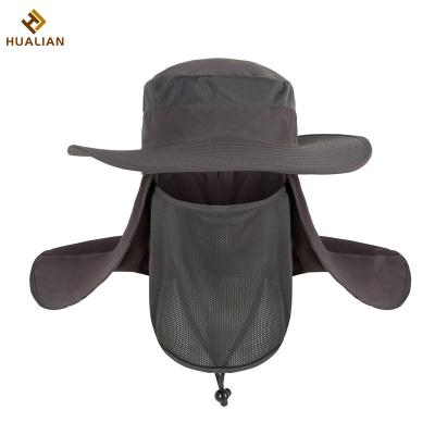 China HUALIAN Dobby Summer Sun Visor Hat UV Protection Hunting Hiking Hats Fishing Hat Cap With Neck Fin for sale