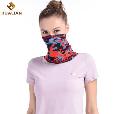 China HUALIAN Ice Silk Polyester Microfiber Seamless Elastic Sport Rising Increasing Neck Tube Cycling Sun Block Scarf Bandana for sale