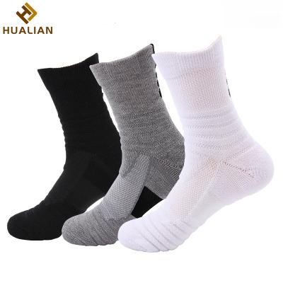 China HUALIAN Sports Breathable Custom Super Logo Elite Basketball Running Socks for sale