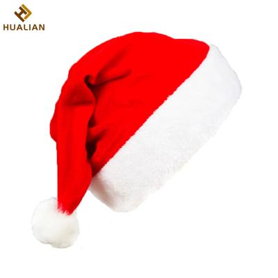 China Pleuche HUALIAN Adult Red Santa Claus Hat / Kids Ordinary Christmas Wear Santa Hat for sale