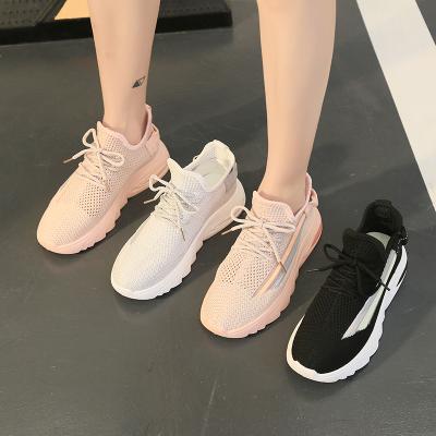 China Breathable Knitted Sports Women Sneakers Knitted Soft Shoes Sneaker Shoes Woman for sale