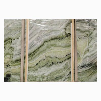 China Modern Green Marble Slabs Polished Ice Cold Jade Stone Onyx Slabs Decoration Jade Green Verde Luxurious Interior for sale