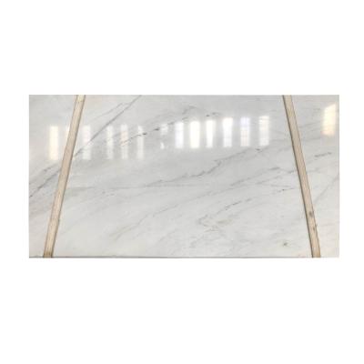 China Modern Large Slab Chinese Natural Stone Polished Bianco Oro White Marble Wall Slabs Interior Decoration Feature for sale