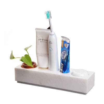 China Modern Toothbrush Holder For Bathroom Stone Rectangle Marble Natural Small Art, Decoration And Storage 280*80*60mm Acceptable for sale