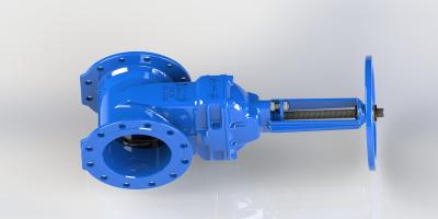 China Hand Wheel Or Top Cap Operated Water Gate Valve Red / Blue Epoxy Coated for sale