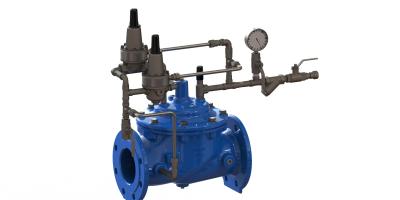 China Blue Ductile Iron Anti Surge Control Valve As Safety Valve Nylon Reinforced Diaphragm for sale