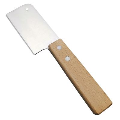 China Amazon Viable Professional Customize Logo Wooden Handle Stainless Steel Cutter Cheese Knife Tools Cheese Cutter for sale