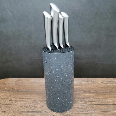 China Durable 5PCS Stainless Steel Kitchen Knife Set Professional Chef Knife Set With PP Knife Block for sale