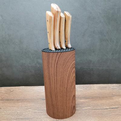 China Viable Wholesale Low Price High Quality Stainless Steel 5 Pieces Kitchen Antirust Knife Block Set In Stock for sale