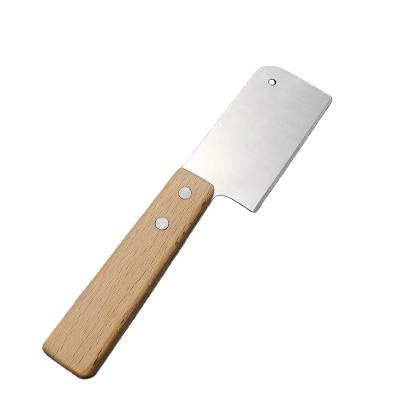 China Sustainable Product Grades Stainless Steel Butter Knife Cheese Square Slicer Butter Spreading Knife With Wooden Handle for sale