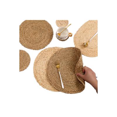 China Sustainable Natural Hand - Woven Place Mat Heat Pad Around Western Food Coaster Household Goods for sale