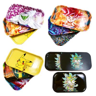 China Storage Custom Sets Logo Light UP Custom Rolling Tray Smoke Tray Rolling Set for sale