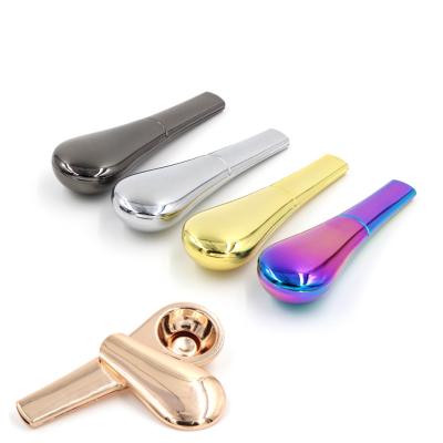 China Traditional Spoon Smoking Pipe With Magnetic Portable Metal Pipe Zinc Alloy Smoking Pipe In Various Colors for sale