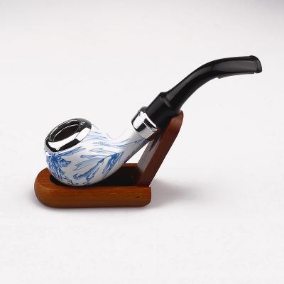 China High Quality Modern Blue And White Colors Porcelain Smoking Pipe Resin Tobacco Smoking Pipe for sale