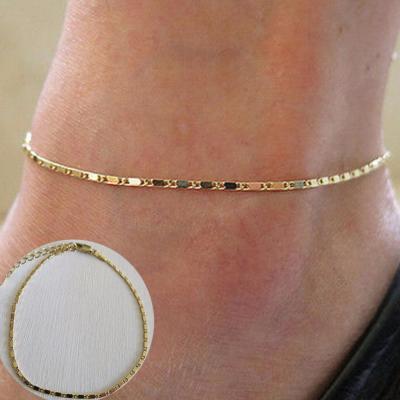 China Fashion Jewelry Chains New Design 18k Gold Brass Anklet Chain for sale