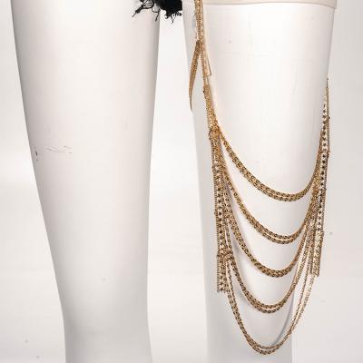 China FASHIONABLE Luxury Summer Beach Harness Waist Chain Belly Leg Chain Jewelry Thigh Body Chain for sale