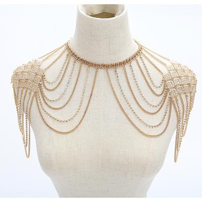 China Fashion Body Chain Jewelry Brass Shoulder Chain Jewelry for sale