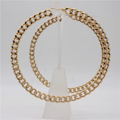 China 2021 Super Big CLASSIC Big Circle Chain Earring CZ Earring For Girls for sale