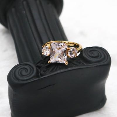 China Wholesale BOHEMIA Zircon Crystal Engagement Rings With Gold Plated Color For Women for sale