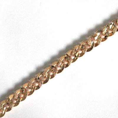 China Welding performance is good new arrival brass gold sandblast diamond cut curb chain for sale