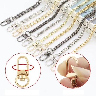 China Welding performance is good high quality metal brass handbag chains for bags accessories purse shoulder handbag chain restriction metal lady chains black bag for sale