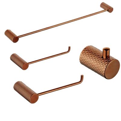 China SUSTAINABLE NEW DESIGN Bathroom Toilet Paper Holder Rose Gold Ceramic Bathroom Accessories 6sets for sale