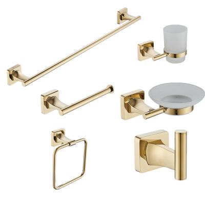 China Sustainable Adjustable Expandable Bathroom Hardware Set Zinc Alloy Wall Mounted Black Bathroom Accessory Set for sale