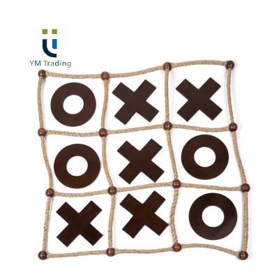 China Wooden Tic Tac Toe Toy Outdoor Hardwood Playground Children Toys Garden Thumbs Up and Cross Games for sale