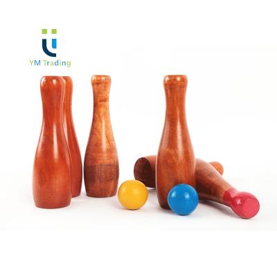 China Eco - Friendly Professional Wooden Rolling Ball Bowling Set For Kids for sale