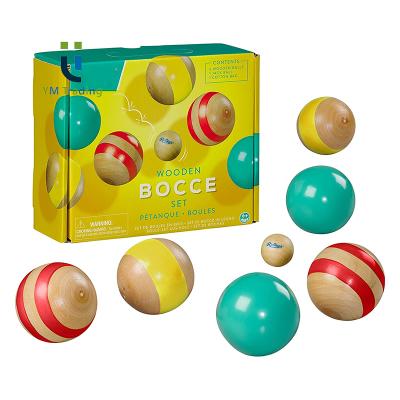 China Good quality eco-friendly sell well wooden bocce ball with carrying case for sale