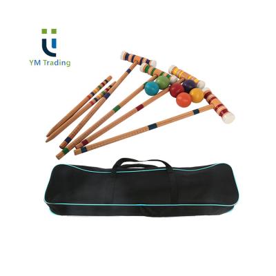 China Hot Sale YUMING Veins Striped Mallet 6 Players Eco - Friendly Croquet Sport Custom Made Goods for sale