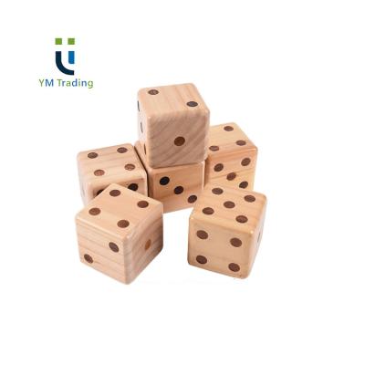 China YUMING Eco-Friendly Garden Games Varnished Wooden Dice 9 Cm Support Custom Wooden Dice for sale