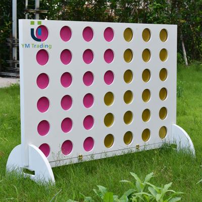 China YUMING Eco-friendly White Connect Four 4 Game Board Match Wooden MDF Chips New Design Four In A Row for sale