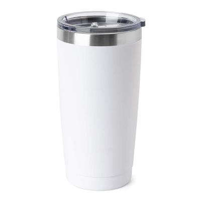 China Durable 20oz 20oz Slid Lid Double Wall Stainless Steel Vacuum Insulated Tapered White Sublimation Masks Coffee Car Mug Tumbler Cup for sale