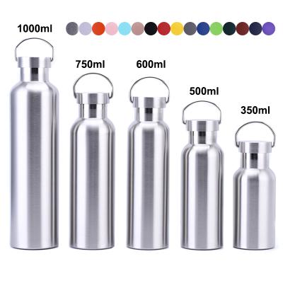 China Custom Logo 350ml 500ml 600ml 750ml 1000ml BPA Free Wide Mouth Leak Proof Viable Vacuum Insulated Sports Stainless Steel Water Bottle for sale