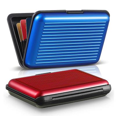 China Fashion for Men and Women Custom Colorful Logo RFID Blocking Scanning to Prevent Identity Theft Hard Metal Aluminum Foil Credit Card Cash Card Holder Wallet for sale