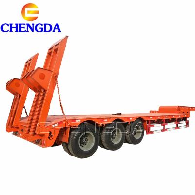 China Truck Trailer Lowbed Machinery Transport Semi Trailer Master Lowbed Truck Trailer for sale