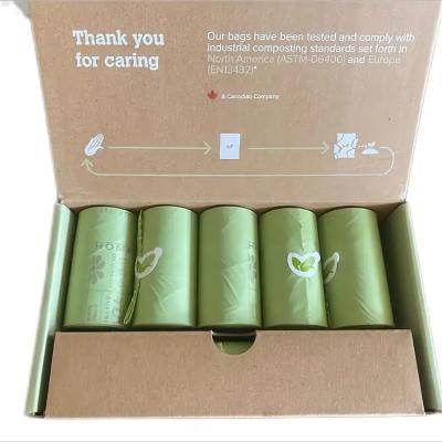 China Customized 100% Biodegradable Compostable Pets Poop Bag Dog Waste Bags Bpi Ok Compost Certificate for sale