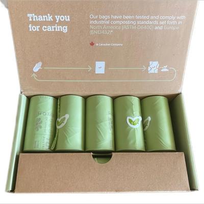 China Poop Pickup Biodegradable Dog Bags Leakproof With Handles for sale