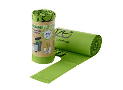 China 40mic Compostable Bin Liners Eco Friendly Garbage Bags Custom for sale