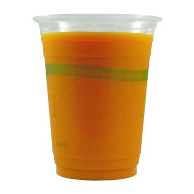 China Clear Compostable Biodegradable PLA Cups for Soda Coffee Tea for sale