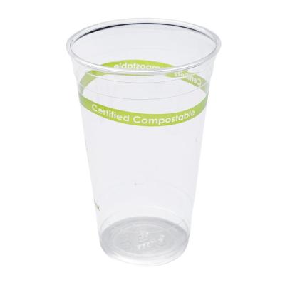 China Corn Stach Coffee Biodegradable PLA Cups Transparent 700ml Environmentally Friendly for sale